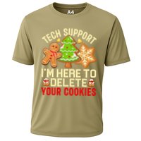 Christmas Tech Support Here To Delete Cookies Xmas Cooling Performance Crew T-Shirt