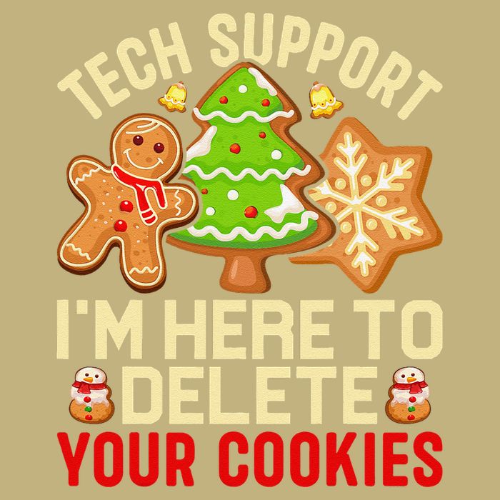 Christmas Tech Support Here To Delete Cookies Xmas Cooling Performance Crew T-Shirt