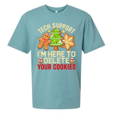 Christmas Tech Support Here To Delete Cookies Xmas Sueded Cloud Jersey T-Shirt