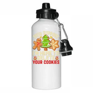 Christmas Tech Support Here To Delete Cookies Xmas Aluminum Water Bottle