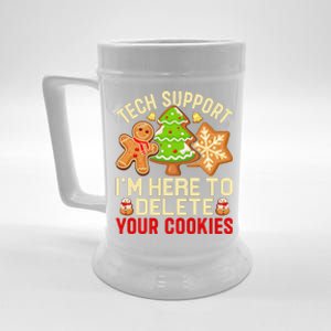 Christmas Tech Support Here To Delete Cookies Xmas Beer Stein