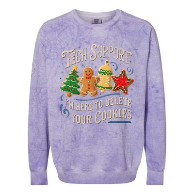 Christmas Tech Support Here To Delete Cookies It Colorblast Crewneck Sweatshirt