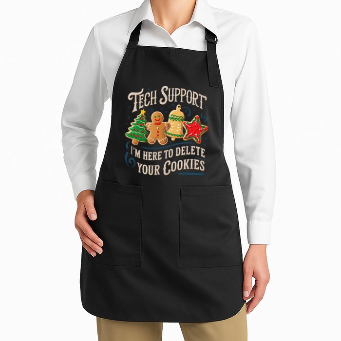 Christmas Tech Support Here To Delete Cookies It Full-Length Apron With Pockets