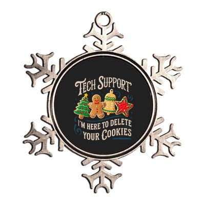 Christmas Tech Support Here To Delete Cookies It Metallic Star Ornament