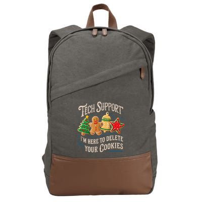 Christmas Tech Support Here To Delete Cookies It Cotton Canvas Backpack