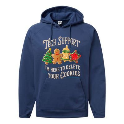 Christmas Tech Support Here To Delete Cookies It Performance Fleece Hoodie