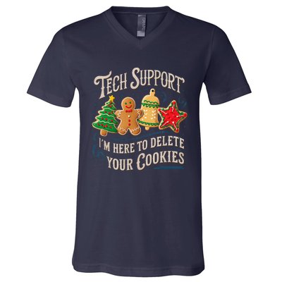 Christmas Tech Support Here To Delete Cookies It V-Neck T-Shirt