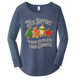 Christmas Tech Support Here To Delete Cookies It Women's Perfect Tri Tunic Long Sleeve Shirt