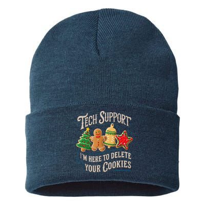 Christmas Tech Support Here To Delete Cookies It Sustainable Knit Beanie