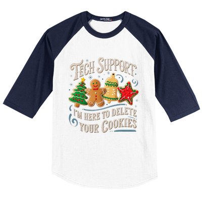 Christmas Tech Support Here To Delete Cookies It Baseball Sleeve Shirt