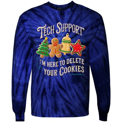 Christmas Tech Support Here To Delete Cookies It Tie-Dye Long Sleeve Shirt