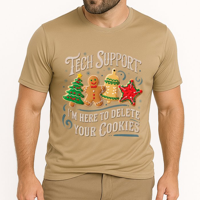 Christmas Tech Support Here To Delete Cookies It Cooling Performance Crew T-Shirt