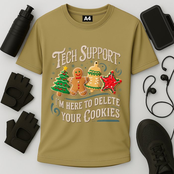 Christmas Tech Support Here To Delete Cookies It Cooling Performance Crew T-Shirt