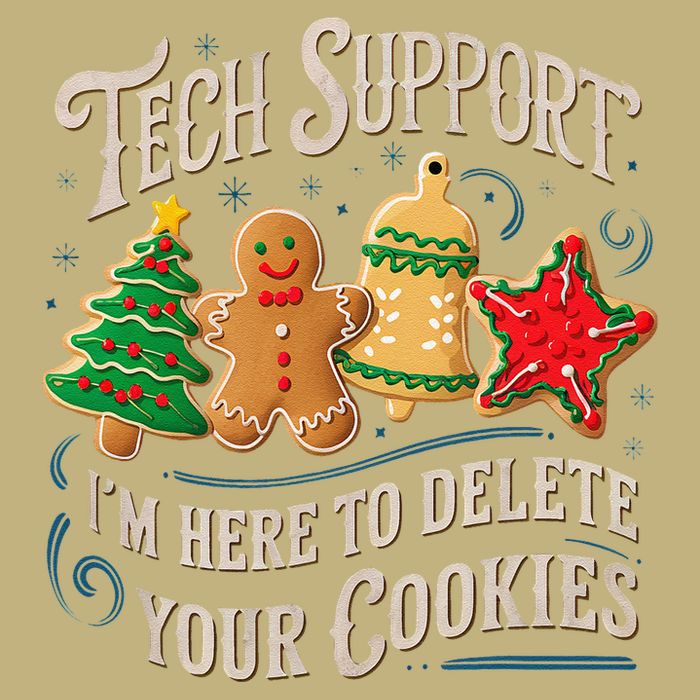 Christmas Tech Support Here To Delete Cookies It T-Shirt