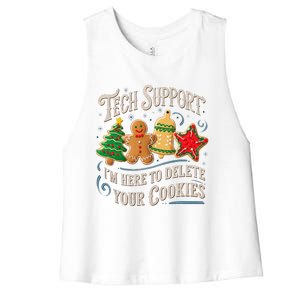 Christmas Tech Support Here To Delete Cookies It Women's Racerback Cropped Tank