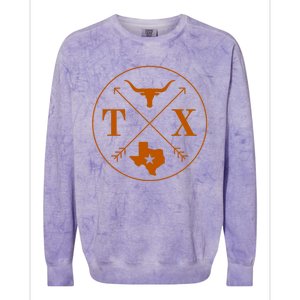 Cool Texas State X Text Football Colorblast Crewneck Sweatshirt