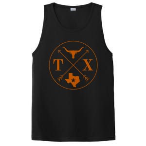 Cool Texas State X Text Football PosiCharge Competitor Tank