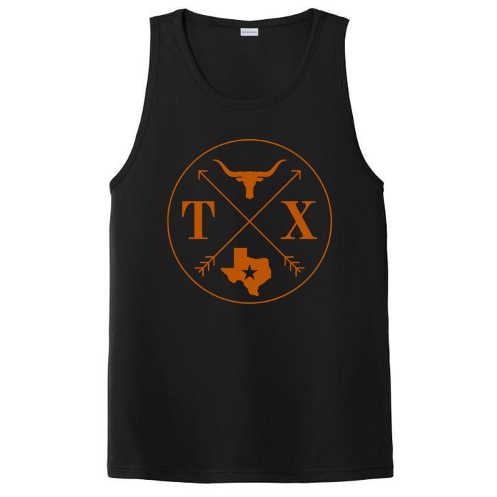 Cool Texas State X Text Football PosiCharge Competitor Tank