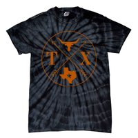 Cool Texas State X Text Football Tie-Dye T-Shirt