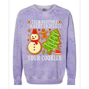 Christmas Tech Support Here To Delete Cookies Xmas Colorblast Crewneck Sweatshirt