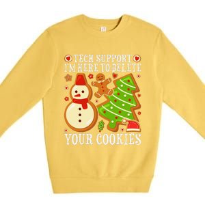 Christmas Tech Support Here To Delete Cookies Xmas Premium Crewneck Sweatshirt