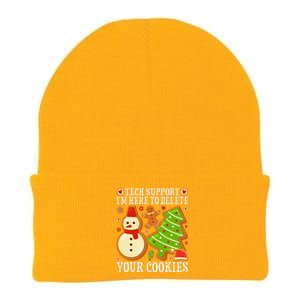 Christmas Tech Support Here To Delete Cookies Xmas Knit Cap Winter Beanie