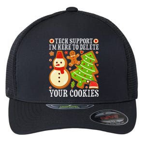 Christmas Tech Support Here To Delete Cookies Xmas Flexfit Unipanel Trucker Cap