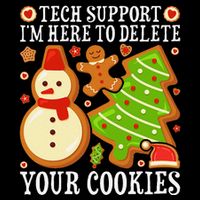 Christmas Tech Support Here To Delete Cookies Xmas Drawstring Bag
