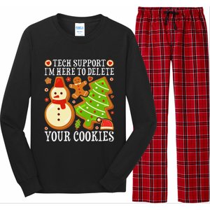 Christmas Tech Support Here To Delete Cookies Xmas Long Sleeve Pajama Set