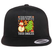 Christmas Tech Support Here To Delete Cookies Xmas Flat Bill Trucker Hat