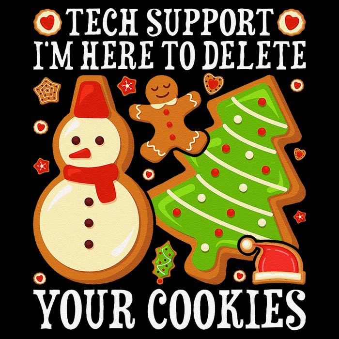 Christmas Tech Support Here To Delete Cookies Xmas Flat Bill Trucker Hat