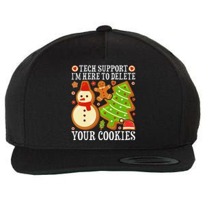 Christmas Tech Support Here To Delete Cookies Xmas Wool Snapback Cap