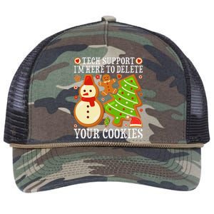 Christmas Tech Support Here To Delete Cookies Xmas Retro Rope Trucker Hat Cap