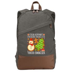 Christmas Tech Support Here To Delete Cookies Xmas Cotton Canvas Backpack