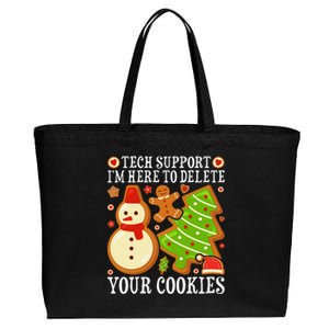 Christmas Tech Support Here To Delete Cookies Xmas Cotton Canvas Jumbo Tote