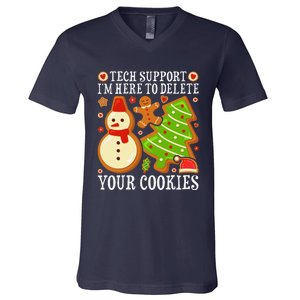 Christmas Tech Support Here To Delete Cookies Xmas V-Neck T-Shirt