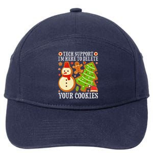 Christmas Tech Support Here To Delete Cookies Xmas 7-Panel Snapback Hat