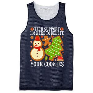 Christmas Tech Support Here To Delete Cookies Xmas Mesh Reversible Basketball Jersey Tank