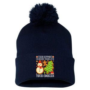 Christmas Tech Support Here To Delete Cookies Xmas Pom Pom 12in Knit Beanie