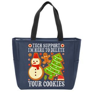 Christmas Tech Support Here To Delete Cookies Xmas Zip Tote Bag