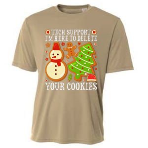 Christmas Tech Support Here To Delete Cookies Xmas Cooling Performance Crew T-Shirt