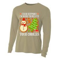 Christmas Tech Support Here To Delete Cookies Xmas Cooling Performance Long Sleeve Crew