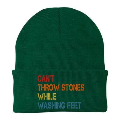 Can't Throw Stones While Washing Feet Vintage Funny Sayings Knit Cap Winter Beanie