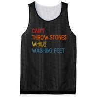 Can't Throw Stones While Washing Feet Vintage Funny Sayings Mesh Reversible Basketball Jersey Tank