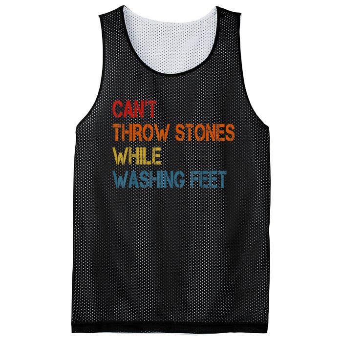 Can't Throw Stones While Washing Feet Vintage Funny Sayings Mesh Reversible Basketball Jersey Tank