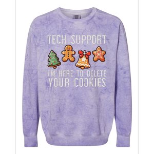 Christmas Tech Support Here To Delete Cookies Xmas Colorblast Crewneck Sweatshirt