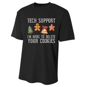 Christmas Tech Support Here To Delete Cookies Xmas Performance Sprint T-Shirt