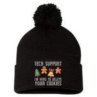 Christmas Tech Support Here To Delete Cookies Xmas Pom Pom 12in Knit Beanie