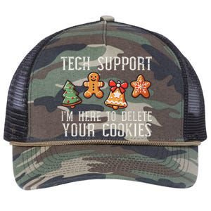 Christmas Tech Support Here To Delete Cookies Xmas Retro Rope Trucker Hat Cap