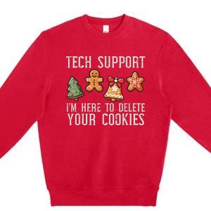 Christmas Tech Support Here To Delete Cookies Xmas Premium Crewneck Sweatshirt